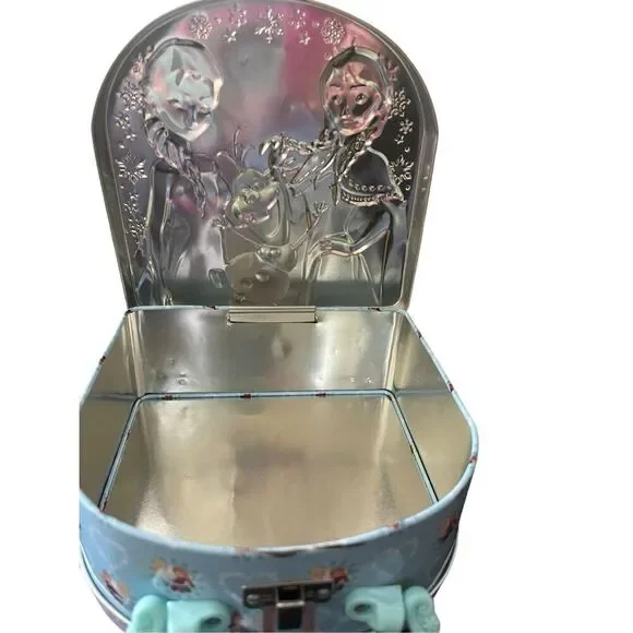 Disney Kids Purple Frozen Anna Elsa Olaf Metal Carry All Tin OS - Picture 3 of 9